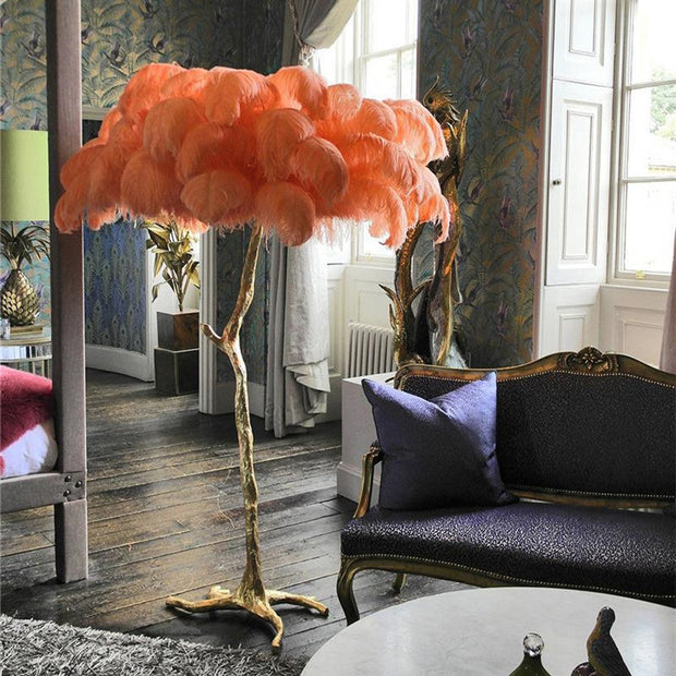 Ostrich Feather Luminous Grace Floor Lamp