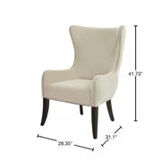 Maeford Biscuit Beige Upholstered Accent Chair - Modiniva LLC