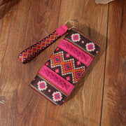 Vintage Cotton And Linen Printed Bohemian Style Lady Hand-carrying Wallet Card Holder