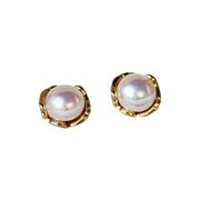 Antique Pearl Stud Earrings Silver Jewelry & Watches