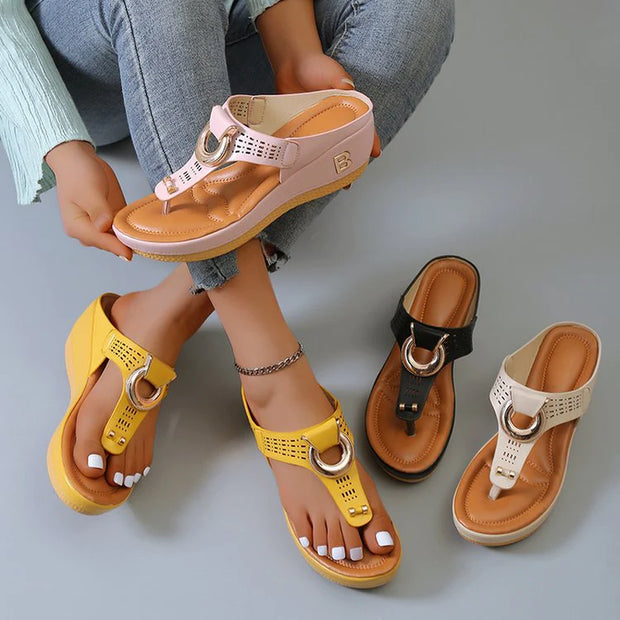 Comfort and Style with Orthopedic Low-Wedge Sandals