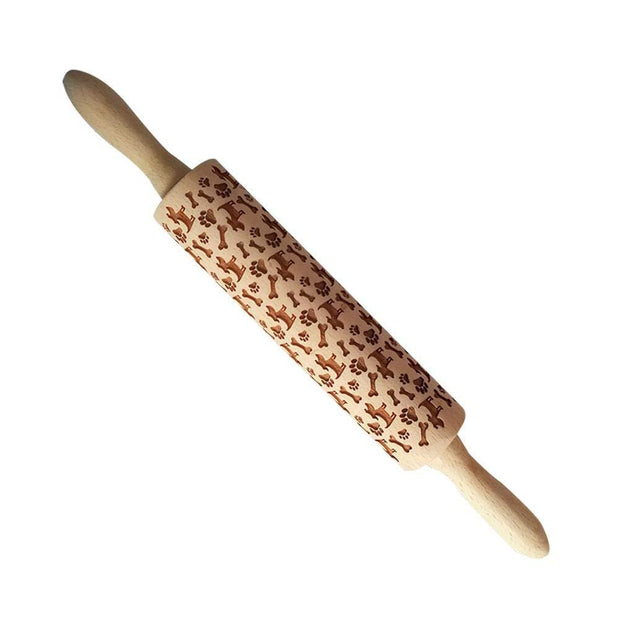 Rolling Pin Christmas Embossing Dog 43cm Bags & Shoes