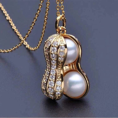 Zircon Pearl Pendant Peanut Jewelry Set - Modiniva LLC