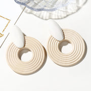 Wooden Round Hoop Earrings