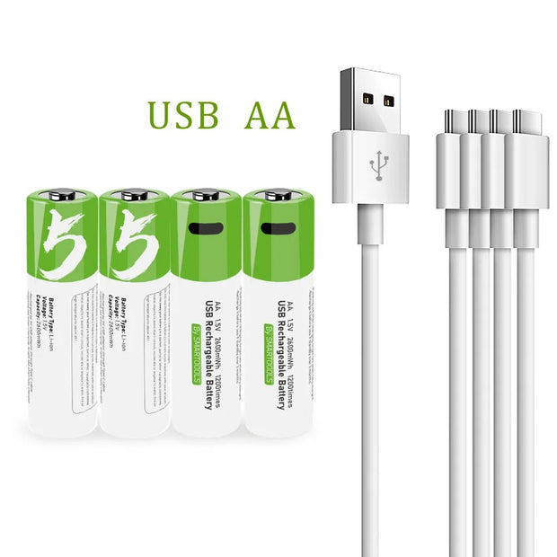 Rechargeable AA 1.5V USB Lithium Battery - Modiniva LLC