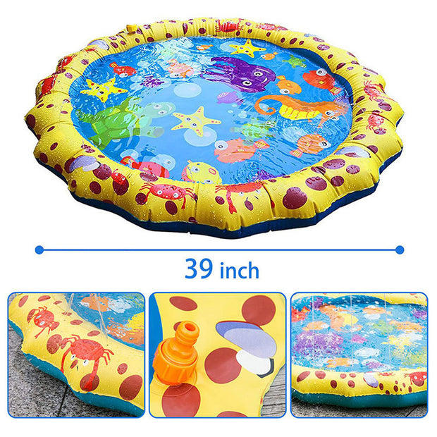 Sprinkler Mat for Outdoor Kids Fun Yellow Bags & Shoes