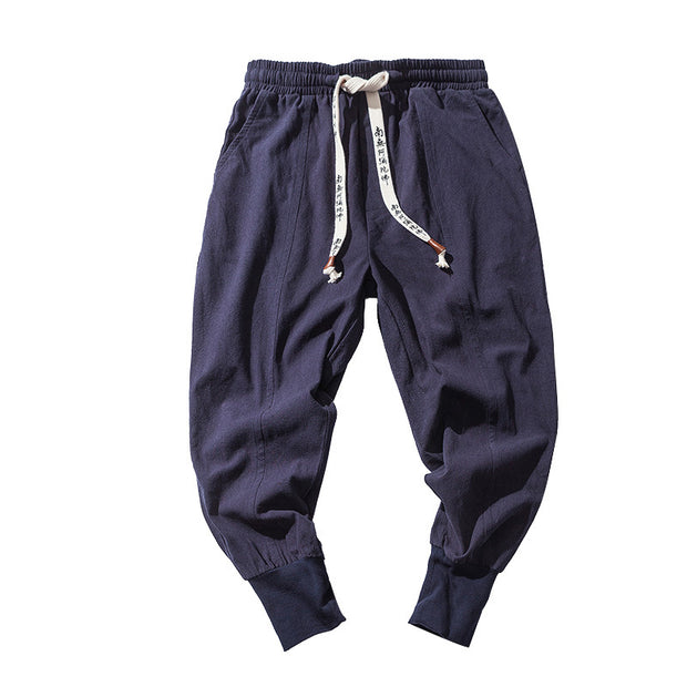 Cotton And Linen Feet Jarem Pants Hip Hop Pants For Man Navy Blue Bags & Shoes