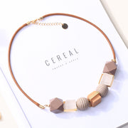 Minimalist Wood Beads Pendant Necklace - Modiniva LLC