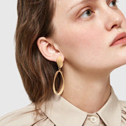 Women's matte metal hoop earrings