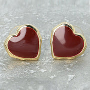 French Love Drop Oil Heart Earrings - Modiniva LLC