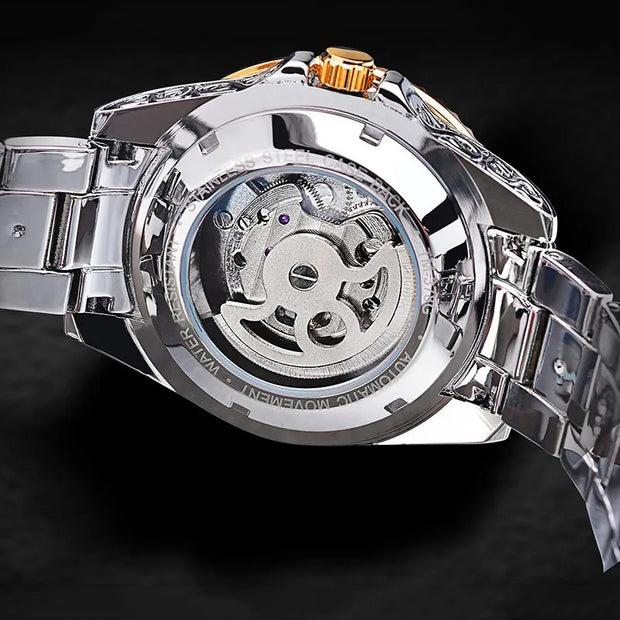 Forsining Skeleton Carved Tourbillon Mechanical Watches Luxury Men's Wristwatch - Modiniva LLC