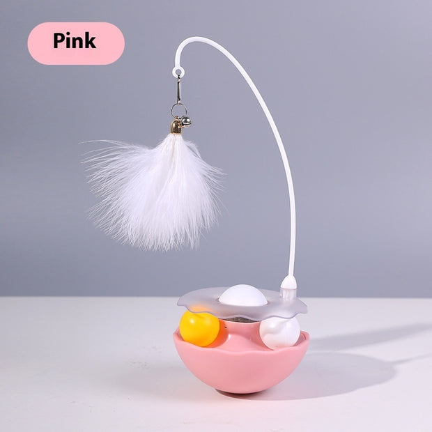 Cat Interactive Toy Funny Tumbler Toy Kitten Exercise Catching Leaky Food Ball Teaser Feather Wand Toys For Cat Accessories Pet Products - Modiniva LLC