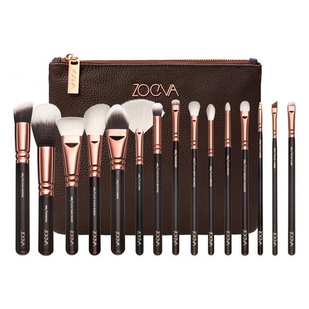 Luxurious 15-Piece Brown Makeup Brush Set - Modiniva LLC