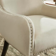 Maeford Biscuit Beige Upholstered Accent Chair - Modiniva LLC