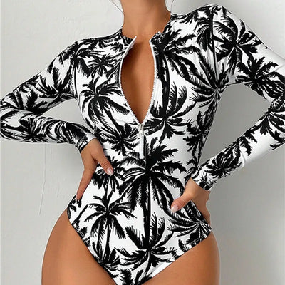 Dry Fast: One-Piece High-Cut Swimsuit Women's Clothing