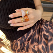 RETRO Geometric Amber Ring Suit