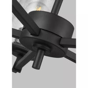 Helen wood Chandelier: Matte Black with Clear Seeded