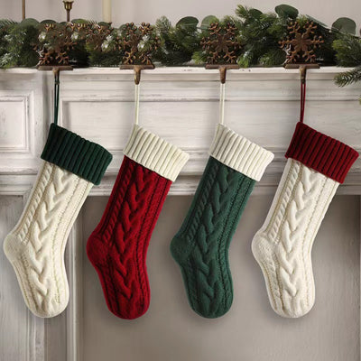 Large Cable Knit Christmas Stockings for Kids - Modiniva LLC