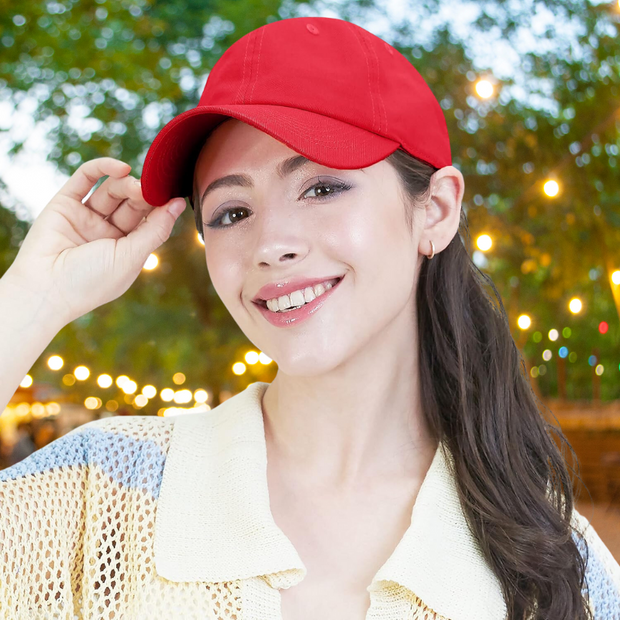 Rock the Red: Classic Denim Baseball Cap