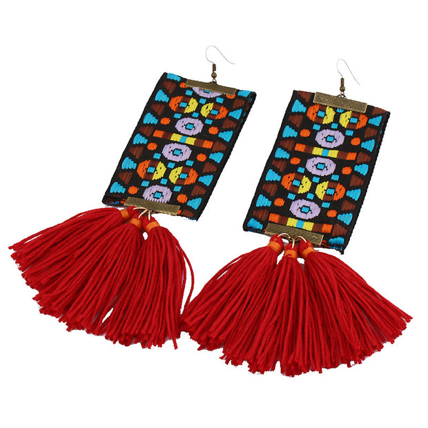 Women's long earrings with tassel earrings