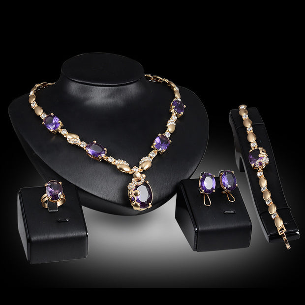 Purple Wedding Jewelry Set