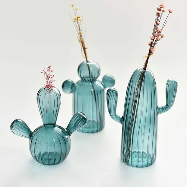 Cactus Shaped Glass Vase Home, Pets, Appliance