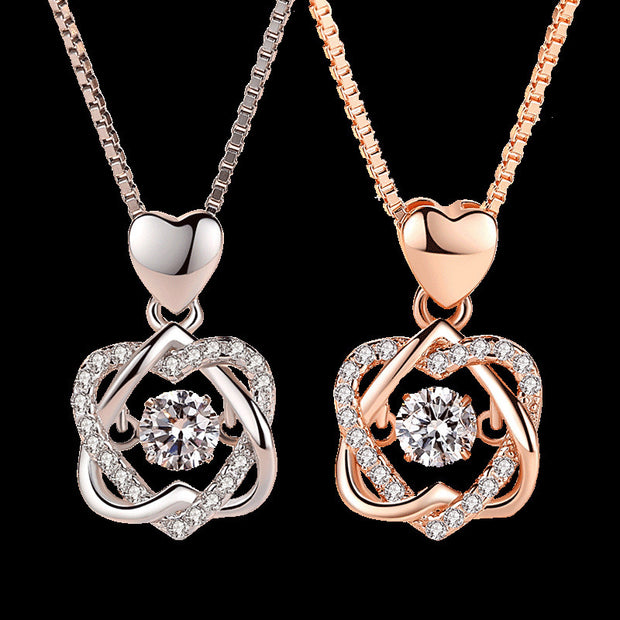 Sparkling Flower Pendant Necklace Jewelry & Watches