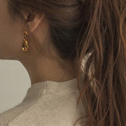 Unconventional Elegance: Irregular Double Loop Earrings - Modiniva LLC