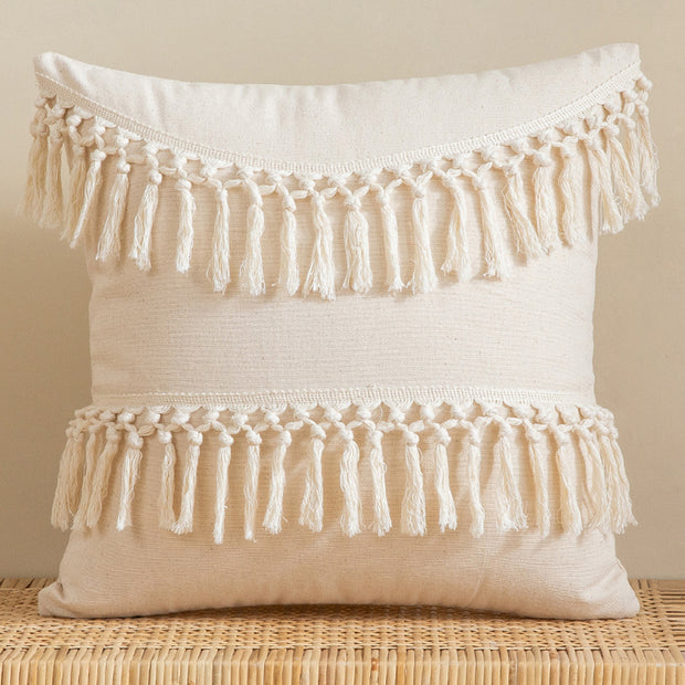 Tassel pillow case surprise silent wind pillow Bohemian national wind living room sofa cushion bay window pillow Skirt fringe 45 * 45cm without core Home, Pets, Appliance