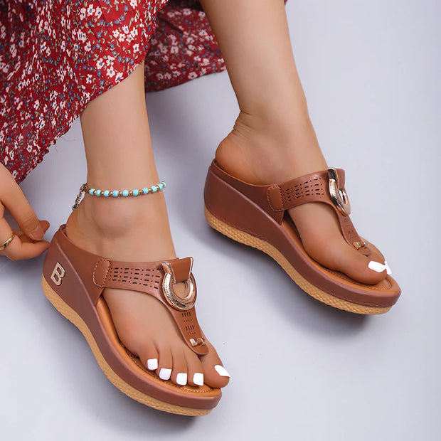 Comfort and Style with Orthopedic Low-Wedge Sandals