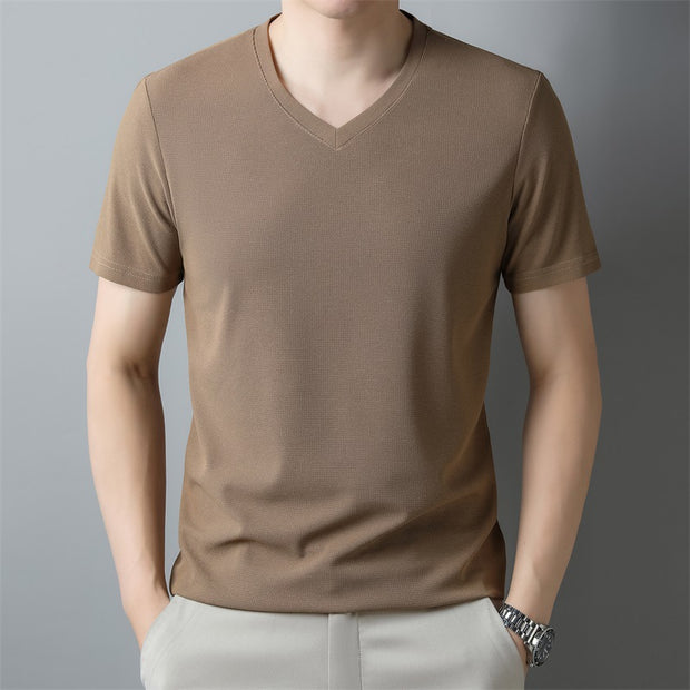 Men's Modern V-Neck Tee Camel color Men's Clothing