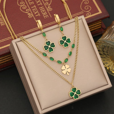 Lucky Clover Green Charm Jewelry Set - Modiniva LLC