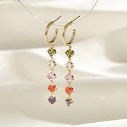 Sterling Silver Colorful Zircon Tassel Earrings Bags & Shoes