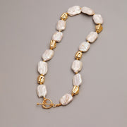 Pearl Stone Square Baroque Jewelry Set