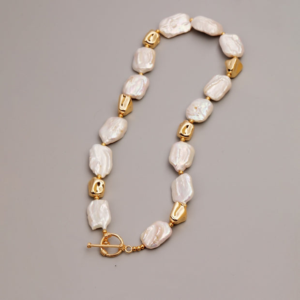 Pearl Stone Square Baroque Jewelry Set