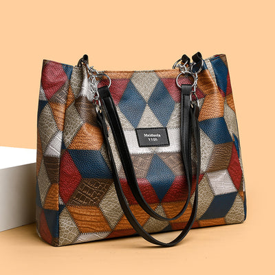 Vivid Retro Geometric Shoulder Bag - Modiniva LLC