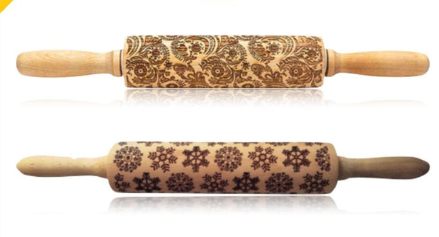 Rolling Pin Christmas Embossing Snowflake+B 35cm Bags & Shoes