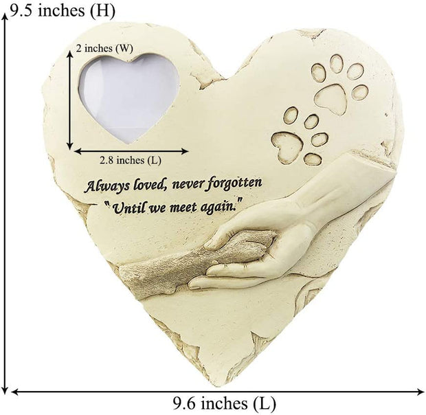 Cherished Memories: Heart-Shaped Pet Memorial Stones with Photo Frame