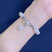 Zircon Pearl Bow Bracelet - Modiniva LLC