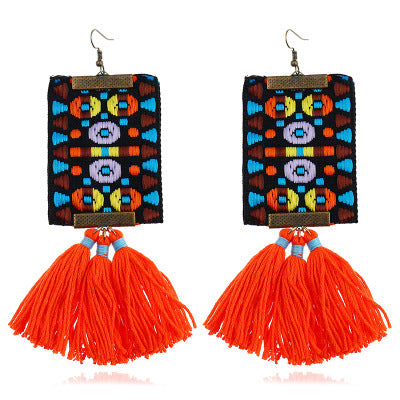 Women's long earrings with tassel earrings