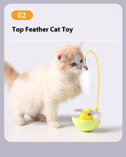 Cat Interactive Toy Funny Tumbler Toy Kitten Exercise Catching Leaky Food Ball Teaser Feather Wand Toys For Cat Accessories Pet Products - Modiniva LLC