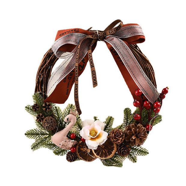 Christmas wreath American 30CM decorative door hanging new pendant rattan wreath 40CM garden layout - Modiniva LLC