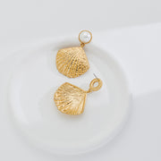 Seashell Echoes: Vintage Copper Earrings - Modiniva LLC