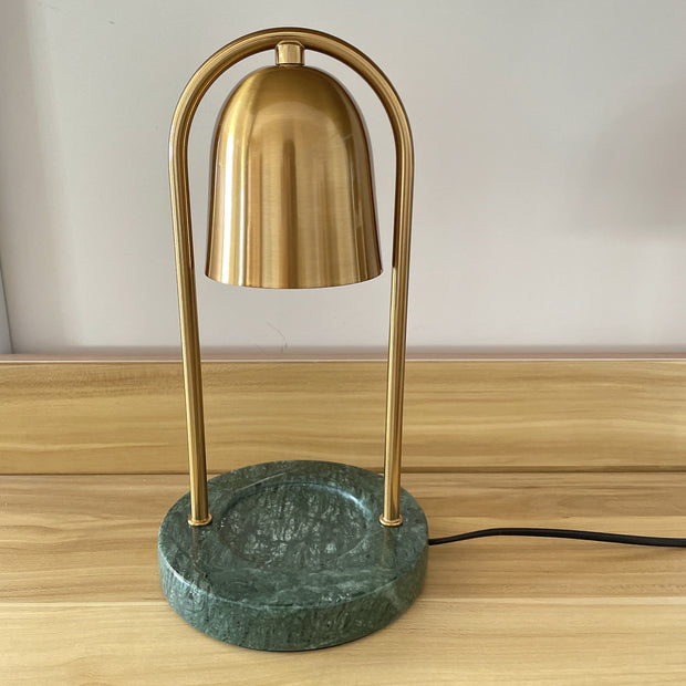 Melt wax lamp light luxury melt candle lamp lamp Bedroom ins girl bedside lamp romantic aromatherapy candle lamp US Golden bell+green marble Home Improvement