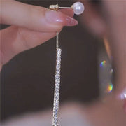 Fine Zirconia Tassel Pearl Stud Earring Jewelry & Watches