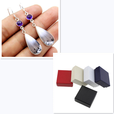 Ethnic drop-shaped earrings High-end gift box