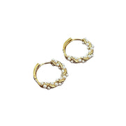 Elegant Golden Hoop Pearl Earrings for Women - Modiniva LLC