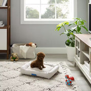 Ultimate Comfort of the Medium Arlo Plaid Bolster Dog Bed