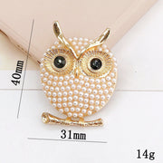 Show Your Love for Owls: The Tiny Pearl Owl Brooch Pearl Owl - Modiniva LLC