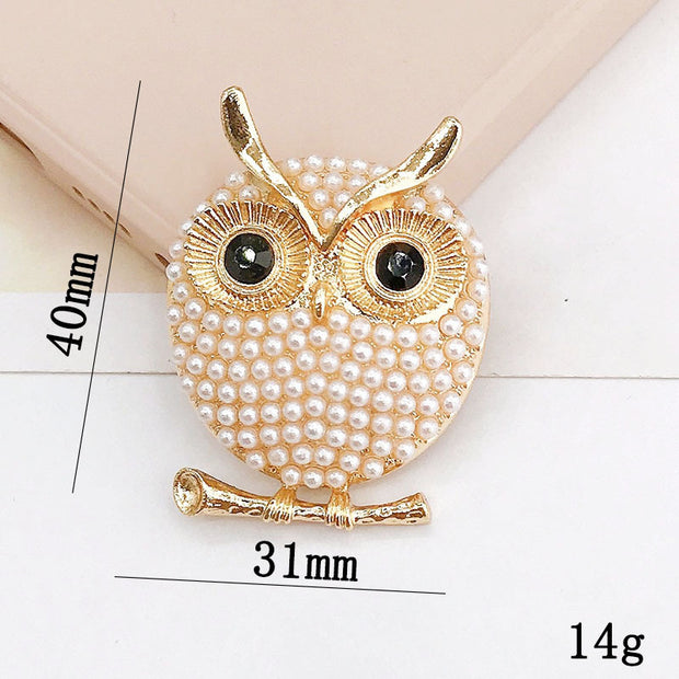 Show Your Love for Owls: The Tiny Pearl Owl Brooch Pearl Owl - Modiniva LLC